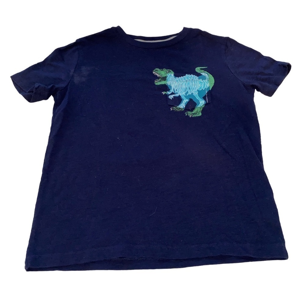 Old Navy T-shirt short sleeve rounded neckline dinosaur on front size medium 8